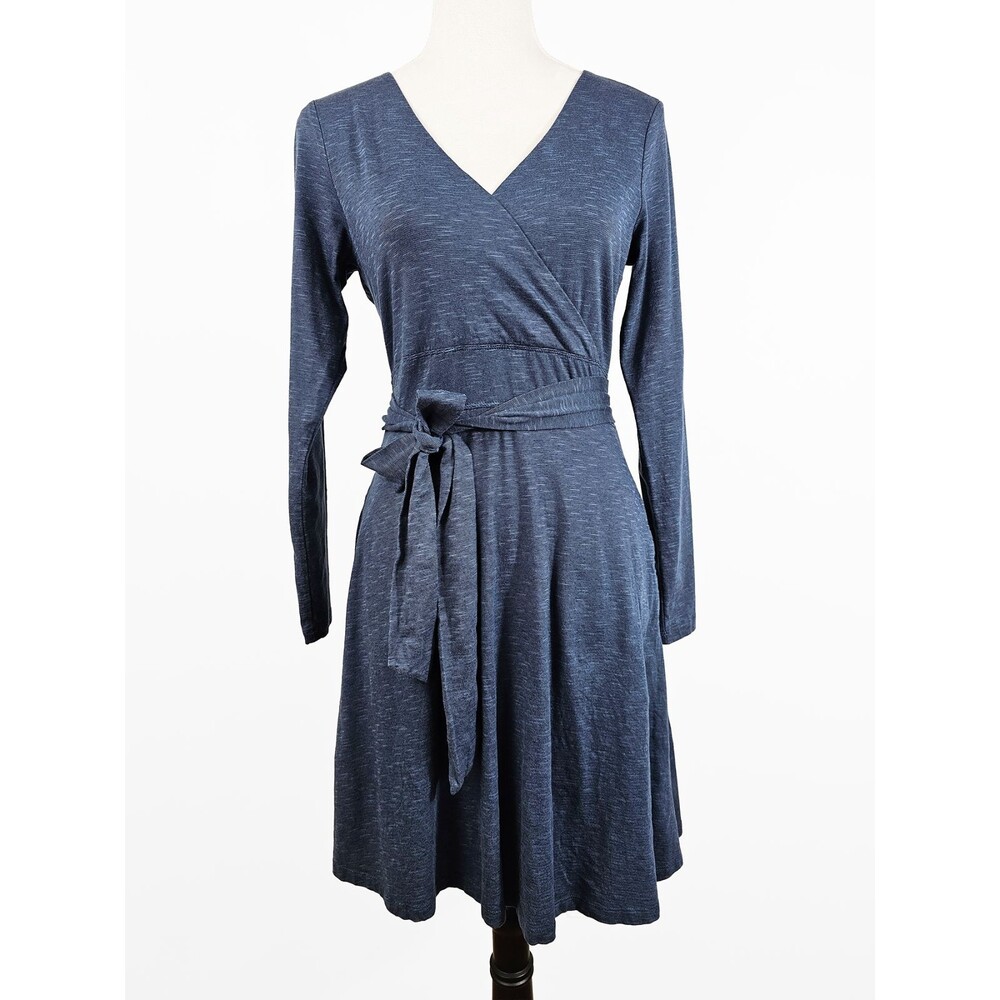 Toad & Co Small Navy Cue Long Sleeve Wrap Dress